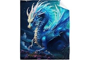 CORGI BLANKET Dragon Blue Throw Gift for Boys Man Girls Woman Cozy Soft Flannel Sofa Bed Couch Living Room40 x50 Kids/Children