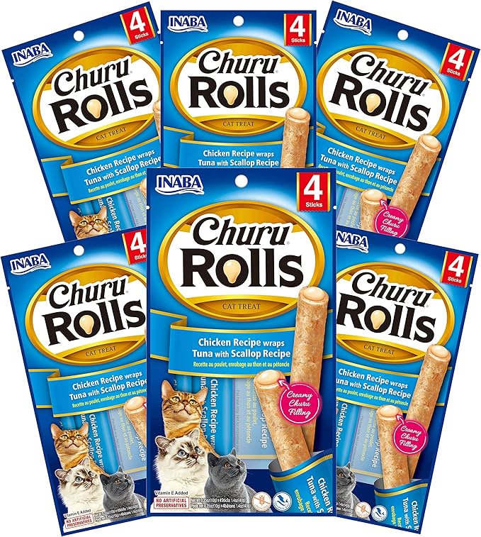 INABA Churu Rolls Soft Baked Chicken Filled with Churu