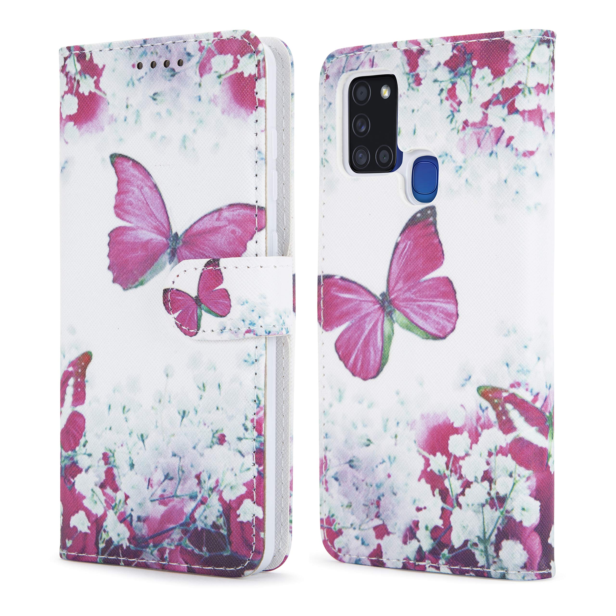 NWNK13 For Huawei P Smart 2020 Phone Case Premium Leather Flip Case Book Wallet Case Card Holder Media Stand Shock Proof Protective Phone Cover Compatible for Huawei P Smart 2020 (Floral)