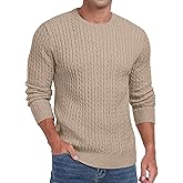 Sailwind Men's Crewneck Pullover Sweater Lightweight Casual Twist Knitted Sweaters