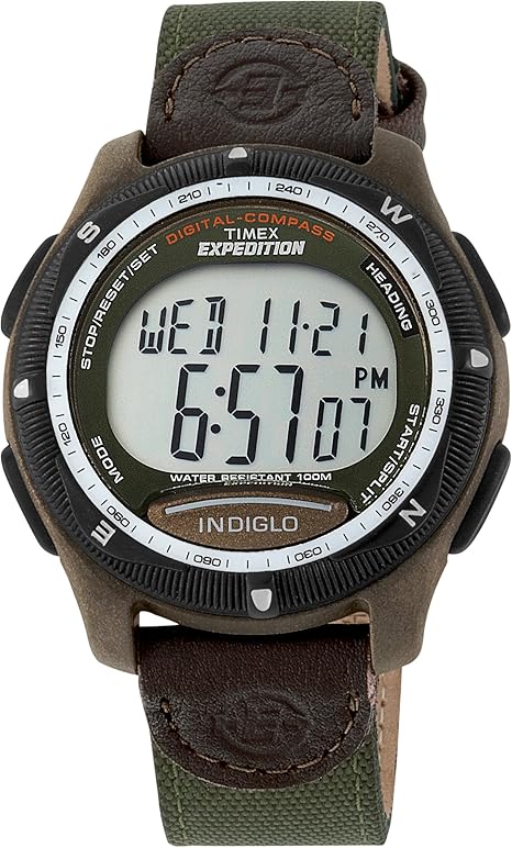 timex men's expedition shock resistant adventure tech digital compass watch 49612