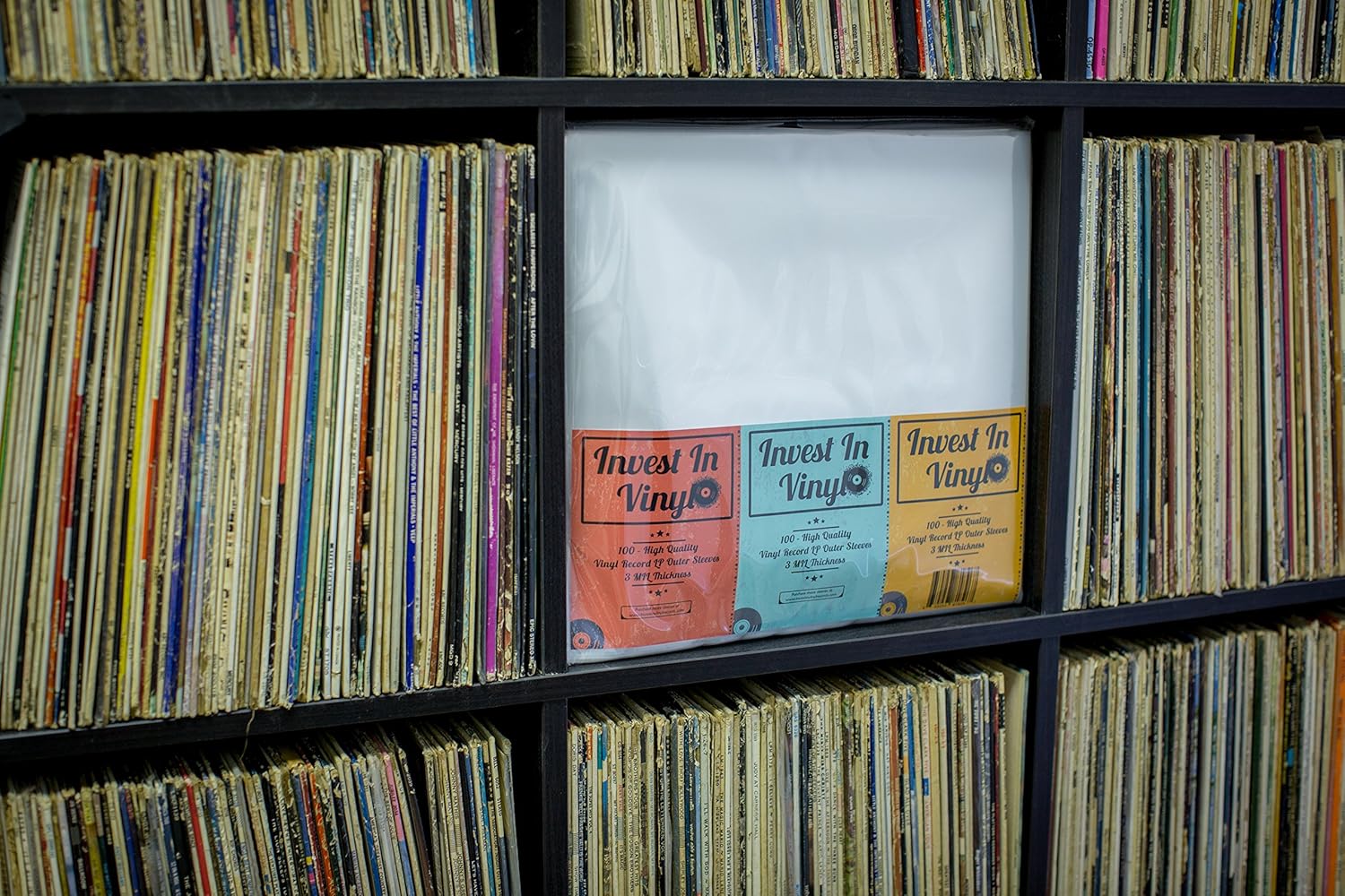 Invest In Vinyl 100 Clear Plastic Protective LP Outer Sleeves 3 Mil. Vinyl Record Sleeves Album Covers 12.75" x 12.5" Provide Your LP Collection with The Proper Protection: Electronics