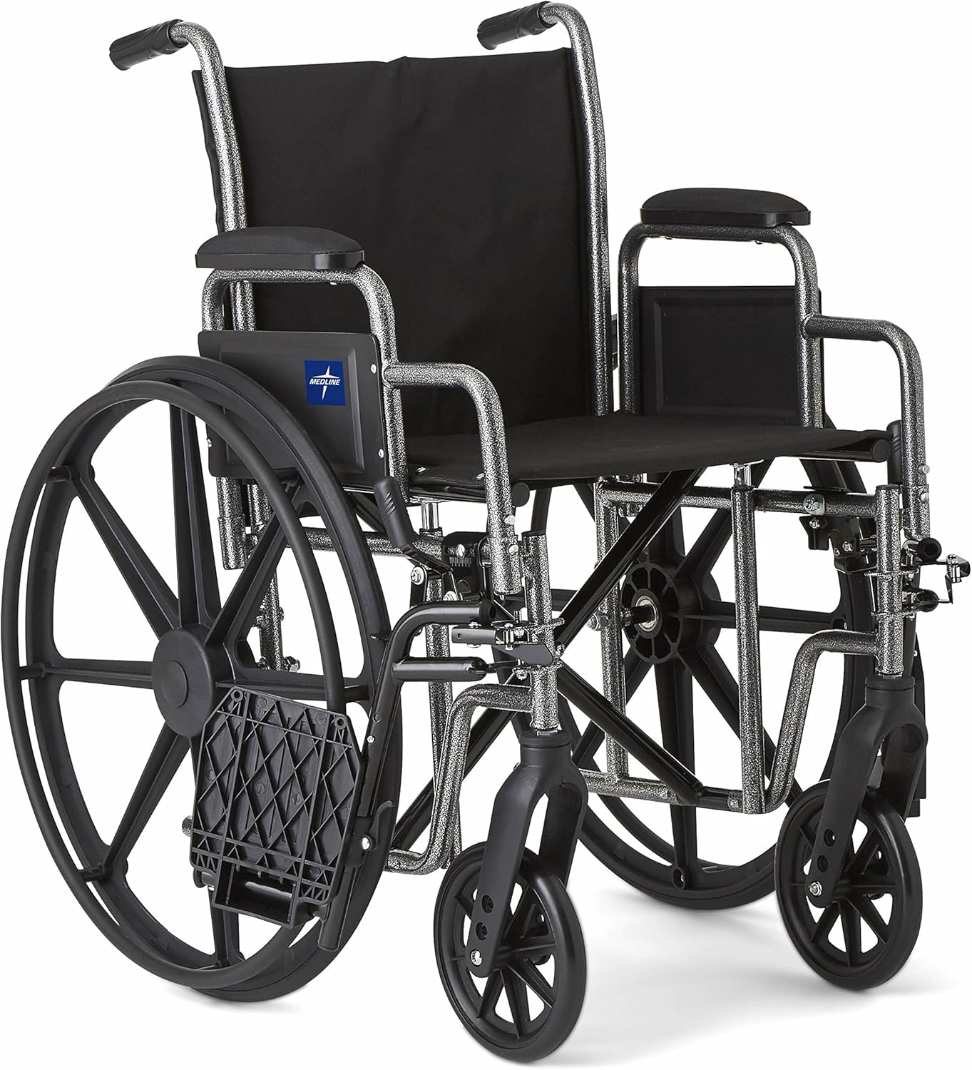 Medline Strong and Sturdy Wheelchair with Desk-Length Arms and Swing-Away Leg Rests for Easy Transfers, 18” Seat: Health & Personal Care