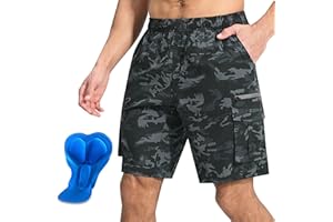 EZRUN Men's Mountain Bike Shorts 3D Padded Bicycle Biking Shorts Quick Dry Lightweight MTB Cycling Shorts