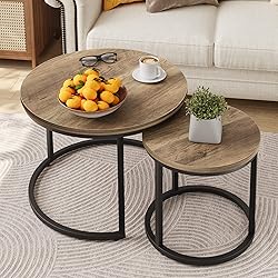 Smuxee Nesting Coffee Table Set of 2, 23.6" Round