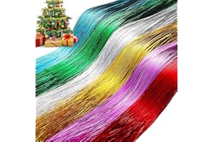 Lyrow 20000 Strands 20" Christmas Tinsel Icicle Strand Garlands Iridescent Xmas Tree Tinsel Strands Christmas Tree Decoration Holiday Birthday Supplies(Red, Green, Gold, Silver, Blue, Purple)