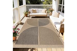 Capslpad Easy Jute Rug 5x7 Area Rugs,Washable Indoor Outdoor Rugs,Modern Rainbow Non-Slip Carpet, Contemporary Geometric Rugs