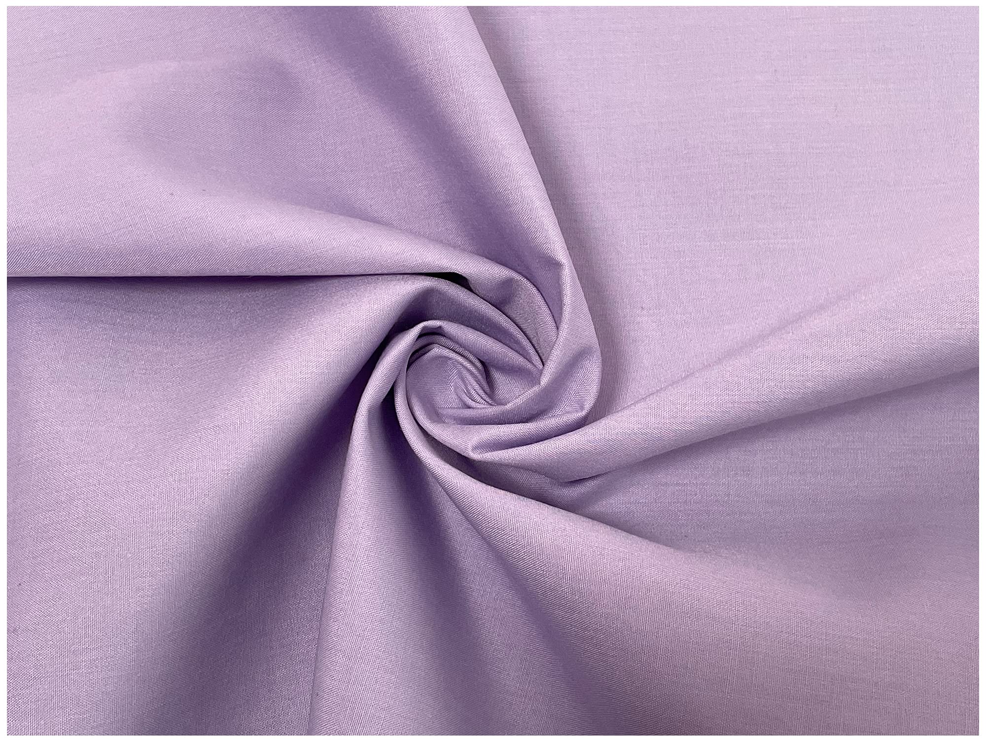 Lilac Plain Polycotton Fabric Material Poly Cotton Dress Craft Material 45" Wide - Pre Cut Sizes 300cm x 114cm (118" x 45")