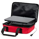 HOTLOGIC Max Large Portable Electric Food Heater - Innovative Food Warmer and Heated Lunch Box for Adults Car/Home - Easily Cook, Reheat, and Keep Your Food Warm - RED - 120V