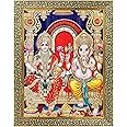 Koshtak lakshmi mata/mahalaxmi and Ganesh ji Giving blessing photo frames for wall hanging/gift/temple/puja room/home decor with Unbreakable acrylic Glass for Worship