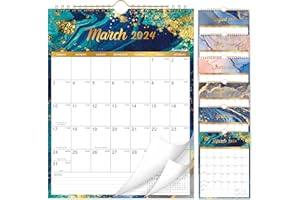 JOURNALTASTIC Calendar 2024-2025 - Wall Calendar, MAR 2024 - AUG 2025, 18 Monthly Calendar 2024-2025, Wall Calendar 2024 with Twin-Wire Binding + Hanging Hook + Thick Paper + Unruled Blocks + Julian Dates, Blue