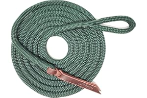 Knotty Girlz 9/16 Double Braid Polyester Yacht Horse Lead Rope Natural Horsemanship with Option of Loop or Snap 12ft. or 14ft. Lengths (Hunter Green, 12 ft. Brass Trigger Snap)