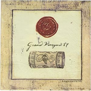 Paperproducts Design Decorative Beverage Paper Napkins – Tabletop Disposable Kitchen Cocktail Napkin – For Lunch, Dinner, Birthdays, Parties – Set of 20, Art In Motion-Angela Staehlin Wine Cork Design