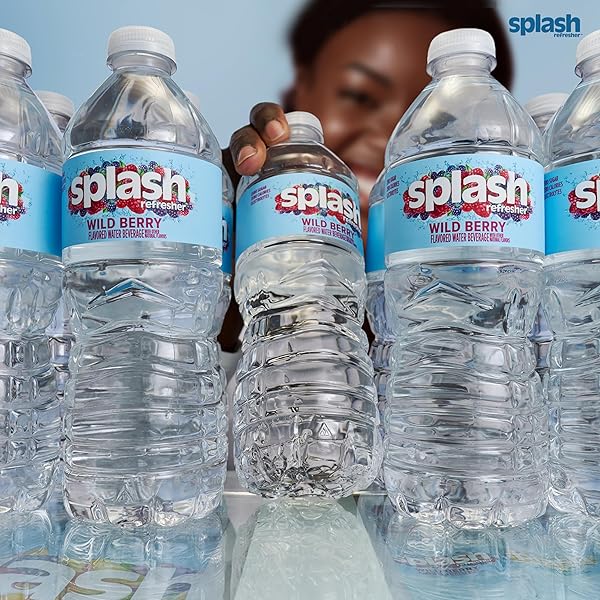 SPLASH REFRESHER FLAVORED WATER BOTTLES, WILD BERRY FLAVOR – 6-PACK, 16.9 FL OZ – REFRESHING FLAVORED BOTTLED WATER WITH ELECTROLYTES – ZERO SUGAR & ZERO CALORIES