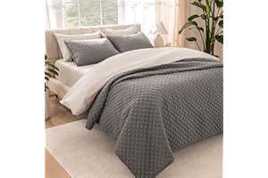 Bare Home Premium 3 Piece Quilt Set - Full/Queen Size - Coverlet Set - Diamond Stitched Bedspread - Ultra-Soft Luxurious Ligh