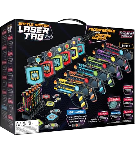 Amazon.com: Squad Hero Rechargeable Laser Tag 360° Sensors + LCDs