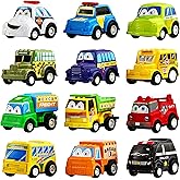 Pull Back Car, 12 Pack Assorted Mini Plastic Vehicle Set,Funcorn Toys Pull Back Truck and Car Toys for Boys Kids Toddler Part