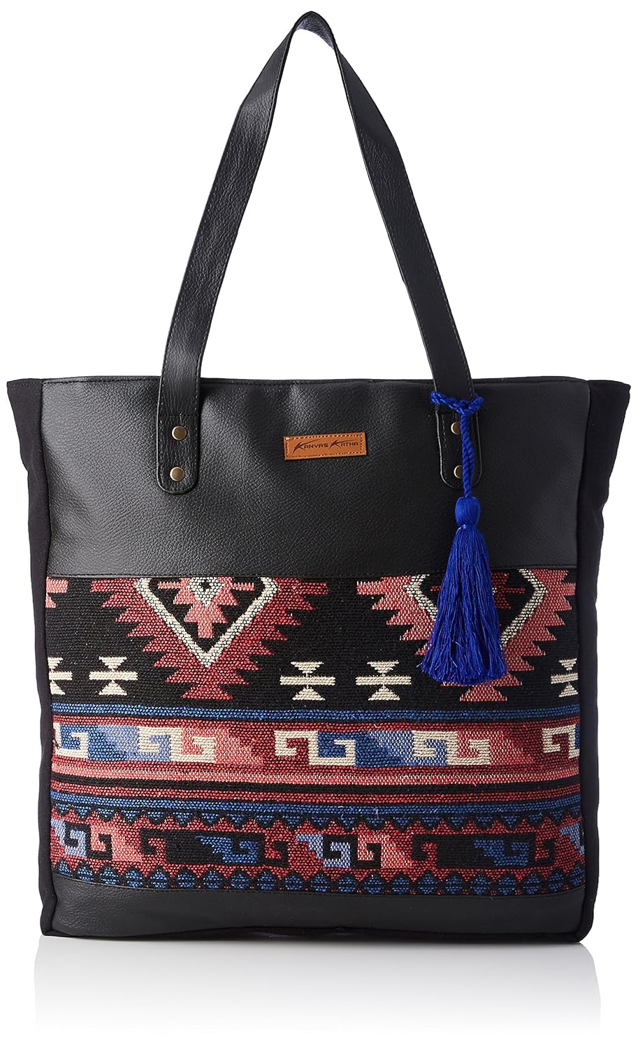 kanvas katha women's tote bag (black) ()