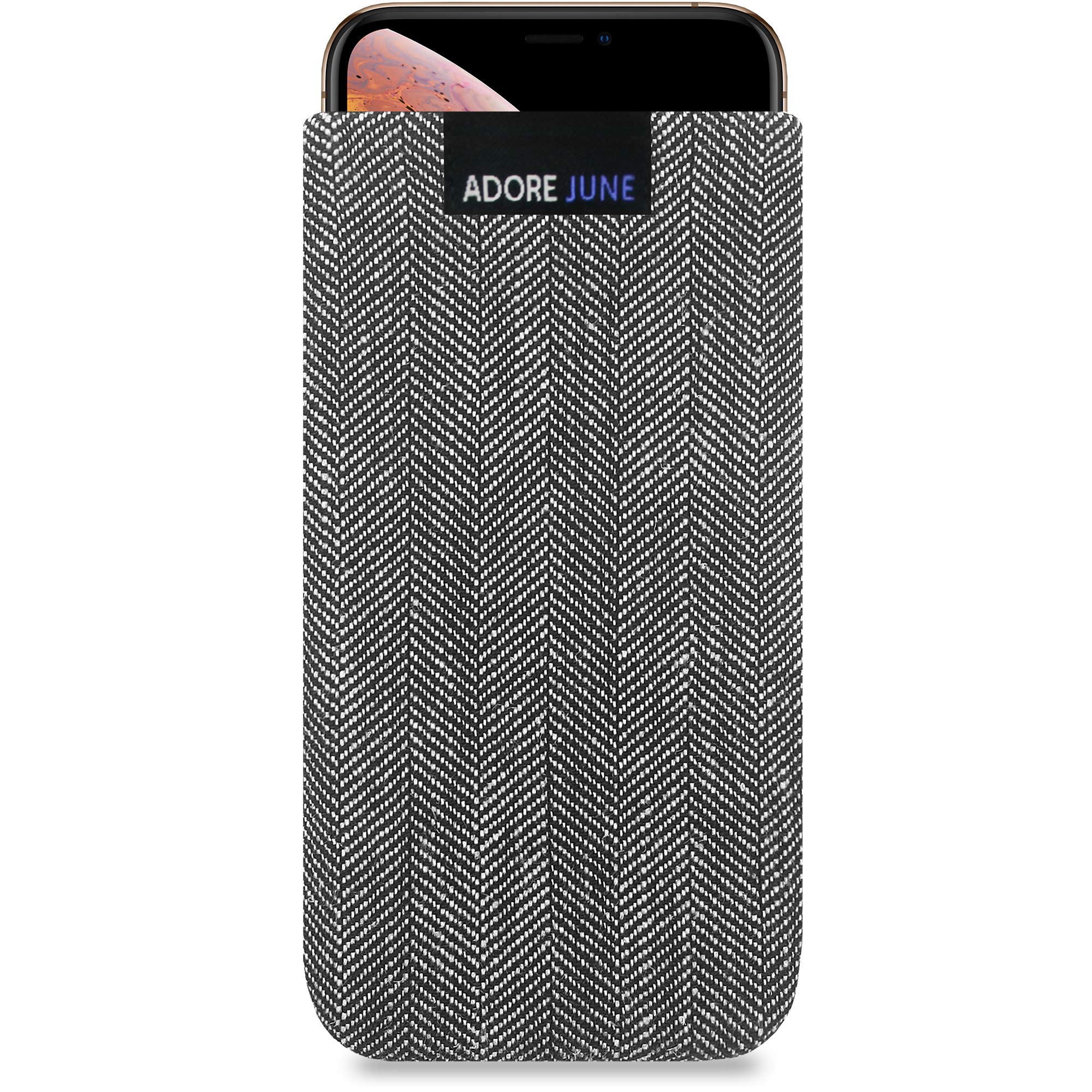 Adore June iPhone X Protective Case, [Business] Range Signature Fabric Case Herringbone Fabric Sleeve [Screen Cleaning Effect]