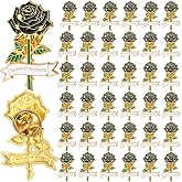 Misdary Funeral Favors Guest Memorial Rose Pin | Life Celebration Enamel Pin, for Religious Christian Mourning Remembrance Day