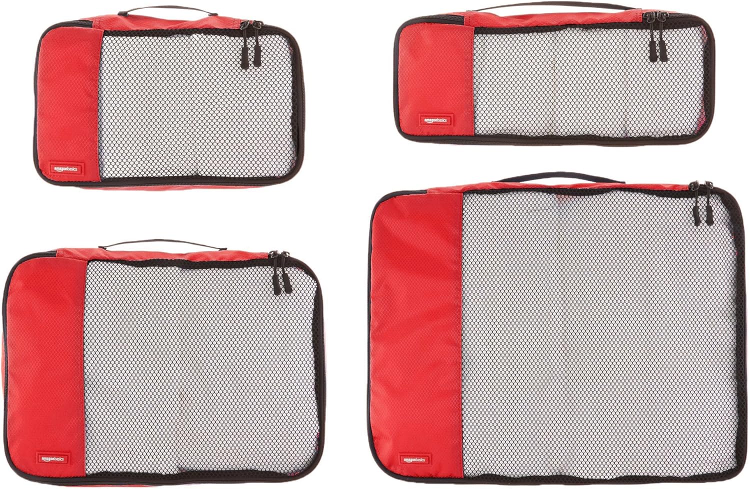  | Basics 4 Piece Packing Travel Organizer Cubes Set, Grey | Packing Organizers