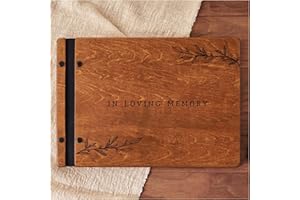 Aspen Studio Funeral Guest Book in Loving Memory Funeral Guest Book for Memorial Funeral Service by AspenStudio with Wood Cover Signing Book for Funeral