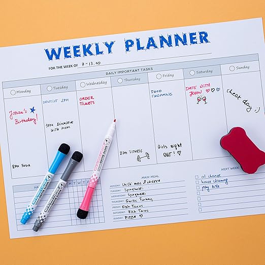 Planificador semanal magnético para nevera, tamaño A3: Amazon.es ...