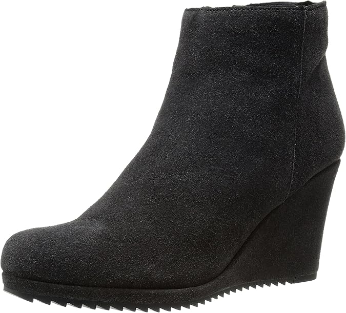 breana faux suede wedge bootie
