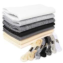 Black White Felt Fabric Sheets: ZAIONE 7 Rolls