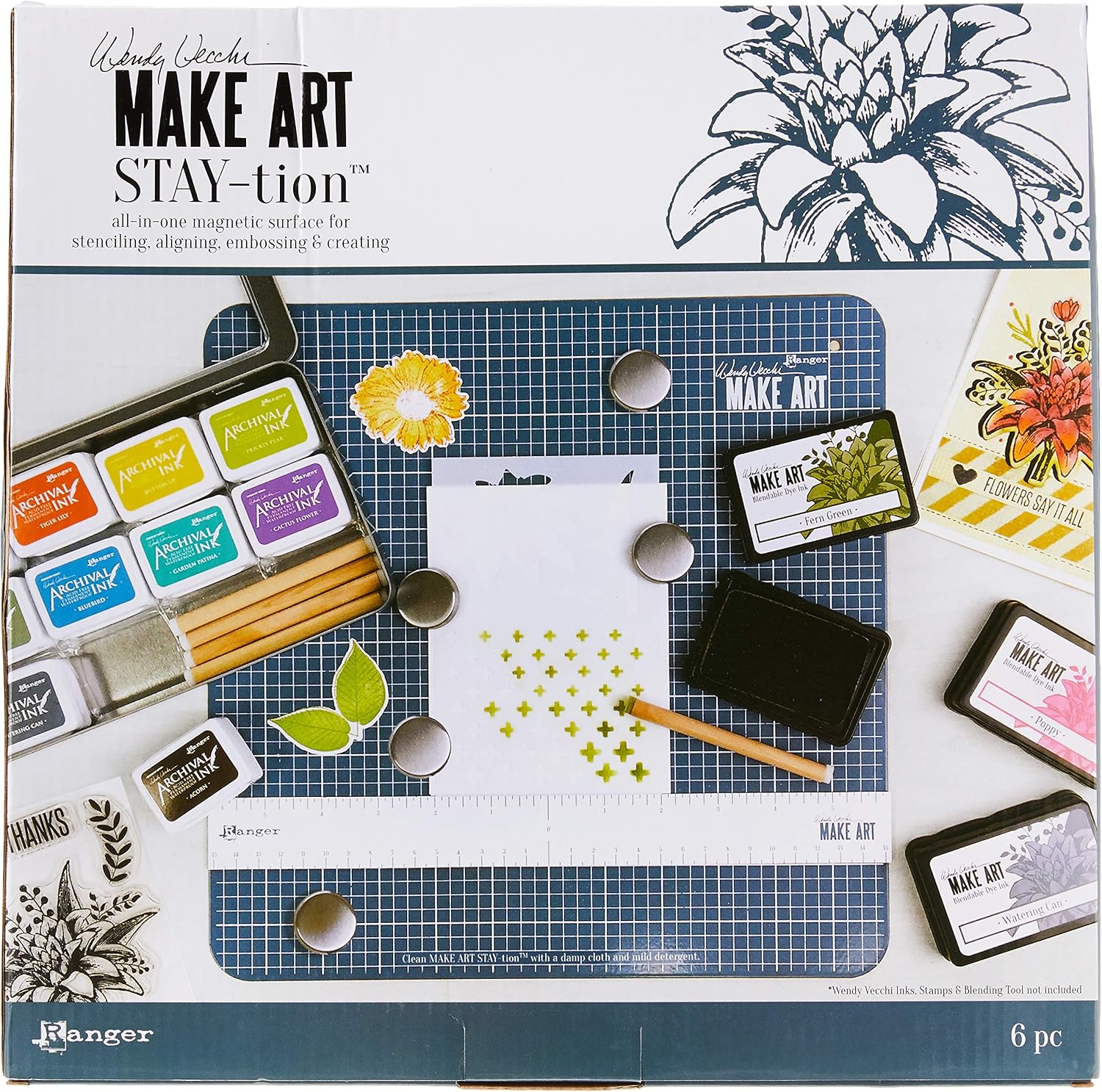 Wendy Vecchi Make Art Stay-Tion, Blue, 12 x 12 inches - Image 4