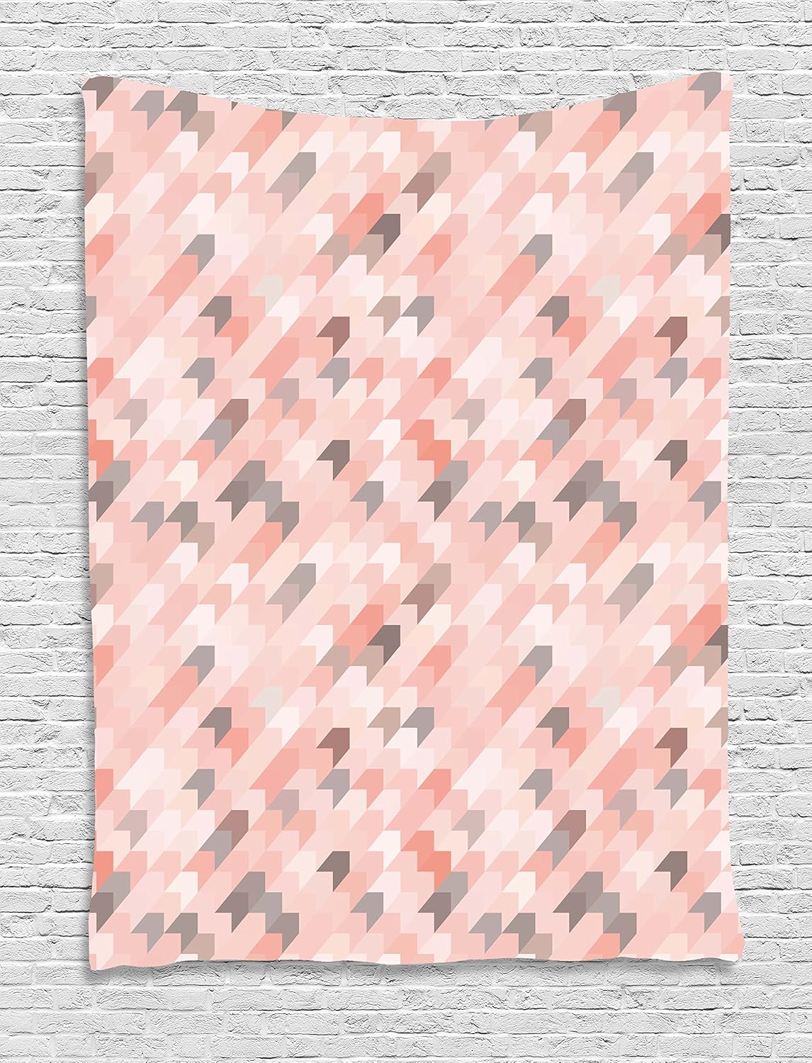 Ambesonne Pale Pink Tapestry Conceptual Arrows Pattern Chevron Inspired Vintage Diagonally Striped Wall Hanging For Bedroom Living Room Dorm 60 Wx