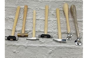 NK eShop Set of 7 Jewelry Hammers, 2 Chasing Hammers, 2 Ballpeen Hammers, Brass Hammer Mini, Watch Hammer, chasing hammer for jewelry making hammers metal smithing, craftsmanship and jewelers tools