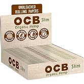 OCB - Organic Rolling Papers Slim Size Display Case - 24 Booklets with 32 Leaves per Booklet