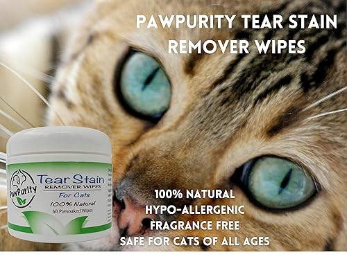 PawPurity Tear Stain Remover Wipes (60 pcs) for Cats 100