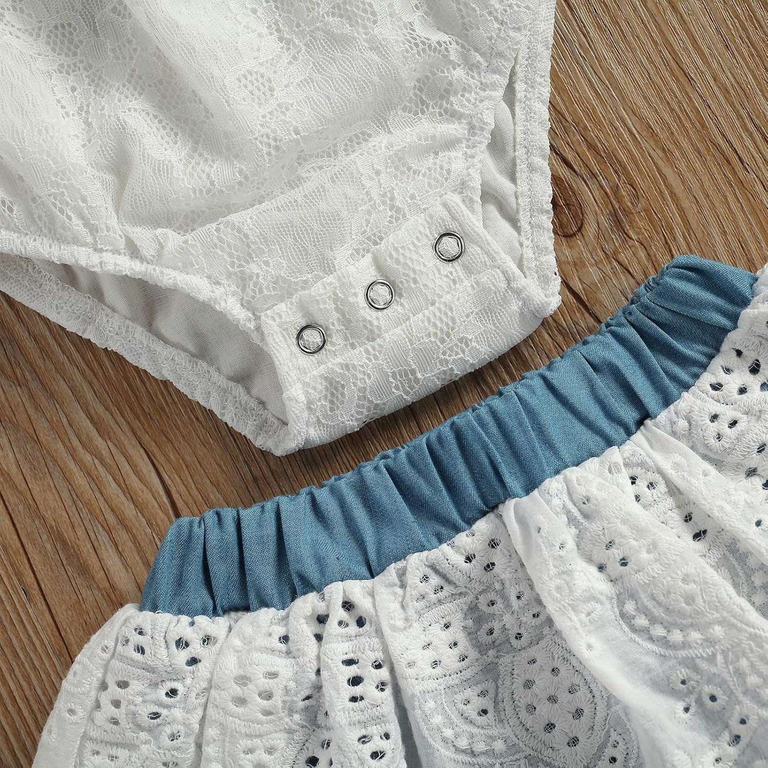 Fascia per Neonata Pantaloncini Carolilly 3 PCS Completo Bambina Estivo  Tuta Bambina Pagliaccetto Estivo Neonata in Pizzo Bianco lencicol  Abbigliamento Prima infanzia