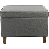 HomePop 24" Storage Ottoman, Gray