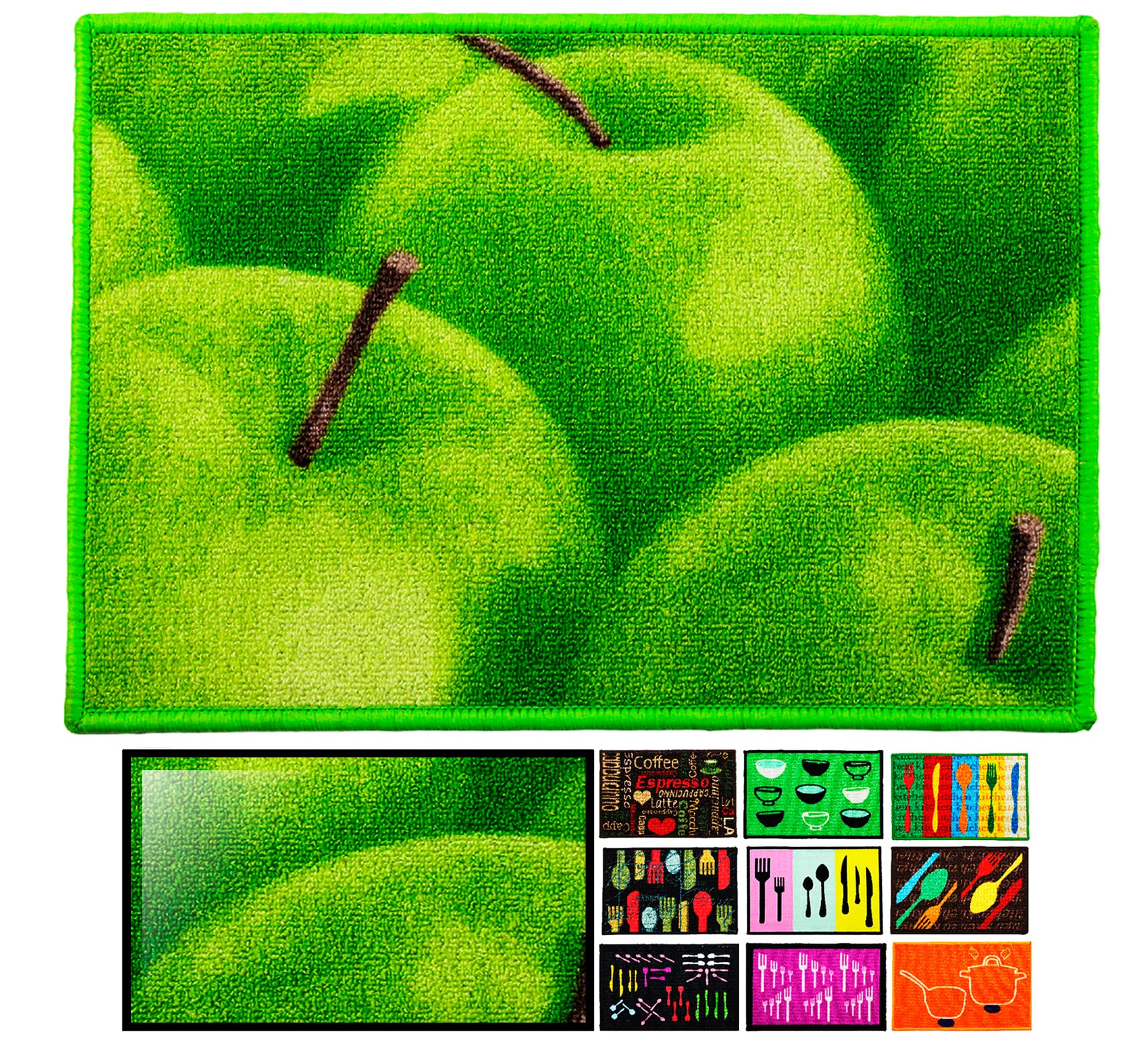 LucaHome – Non-Slip and Highly Absorbent Apples Doormat for Kitchen, 40 x 60 cm, Indoor, Machine Washable