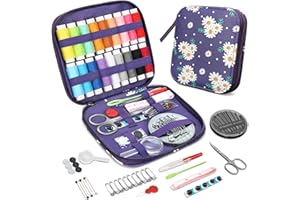 KEYHOT Sewing kit Basic,Needle and Thread Kit,Travel Hand Sewing Supplies for Adults Mom Grandma Girls Kids Beginner, Home Travel Emergency Including Scissors Measure Tape Needle Threader (87pcs)