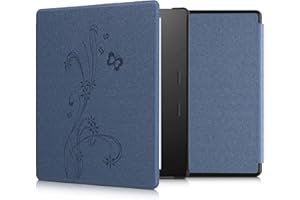 kwmobile Case Compatible with Amazon Kindle Oasis 10. Generation Case - eReader Cover - White Flowers White/Black