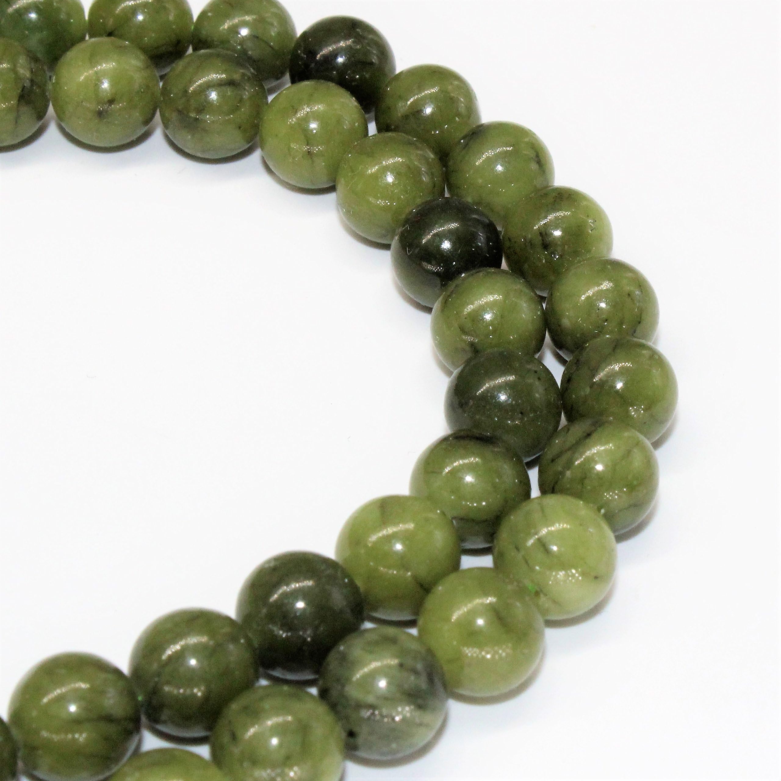 Lynxus Green Jade Gemstone Loose Beads 8mm 46 Beads Per 15.5" Strand