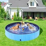 Yaheetech Foldable Pet Pool 180x30cm PVC Portable Outdoor Indoor Blue view 6