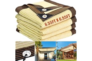 CYEELVES Sun Shade Cloth for Plants, Garden Shade Cloth with Grommets, Sunblock Shade Cloth for Greenhouse Backyard Decor, Plant Shade Cloth, Plant Sun Shade for Plants Outdoor, Greenhouse Shade Net, 6.5X6.5ft