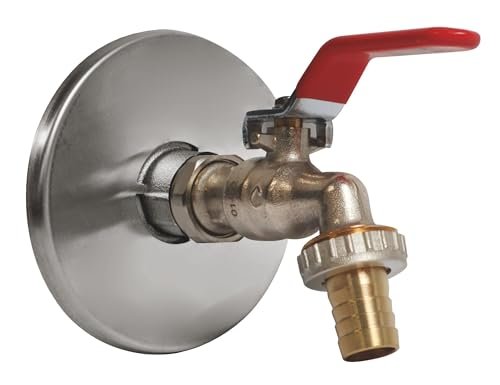 SOMATHERM FOR YOU - Kit with adjustable ball valve 15/21-20/27 + wall bracket with rosette made of chrome-plated brass - flat handle - male thread 1/2 (15/21) - output 3/4 (20/27)