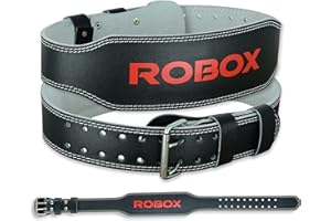ROBOX Weight Lifting Belt, Gym, Padded Back Support, Training, Powerlifting, Deadlift, Squat, Lumbar Support, Workout 4" Cowh