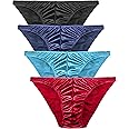 Mens Satin Bikini Briefs Panties Small to 3XL Silky Sexy Mens Underwear Multi Pack