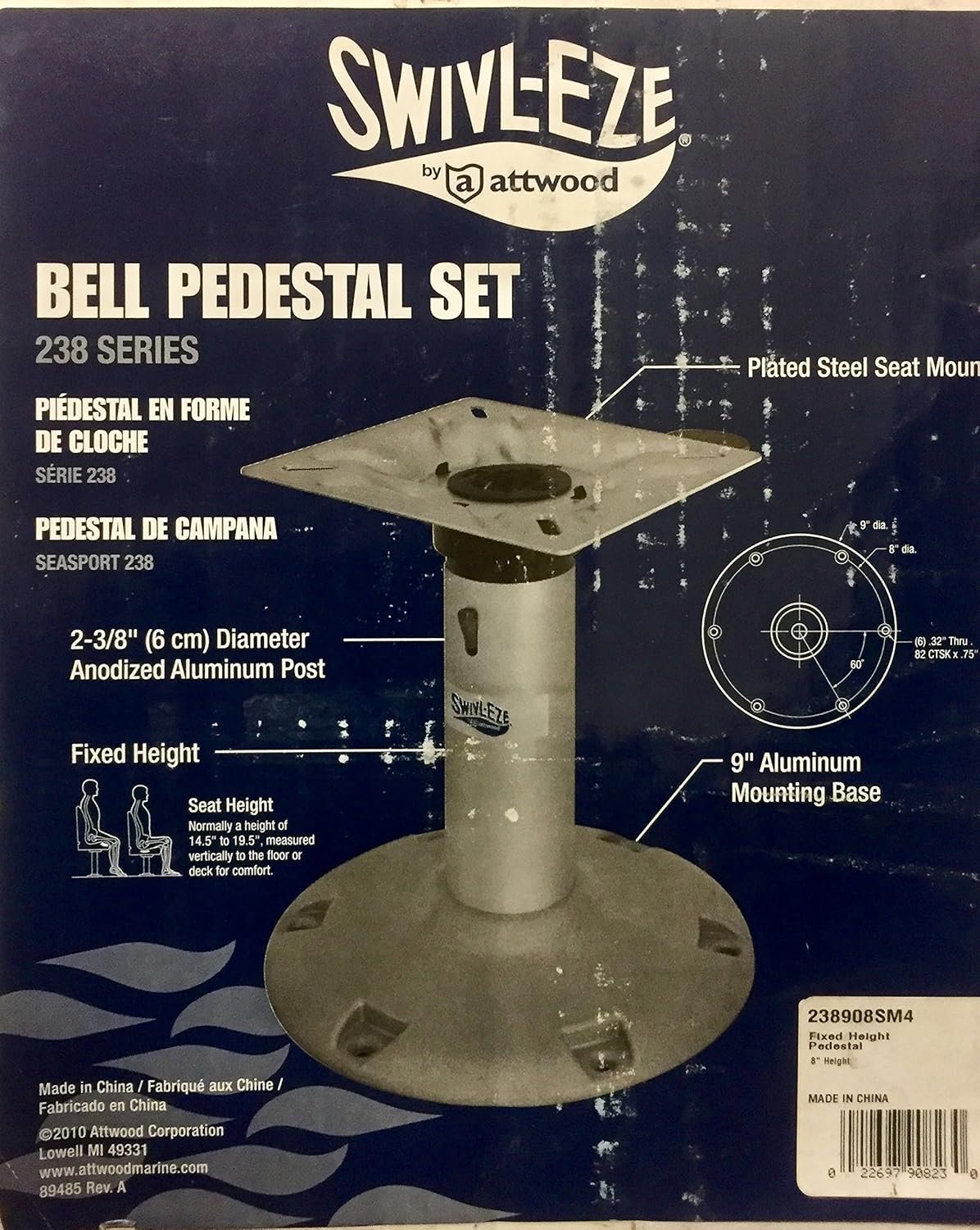 SwivlEze 238 Series Bell Pedestal With Post Sports