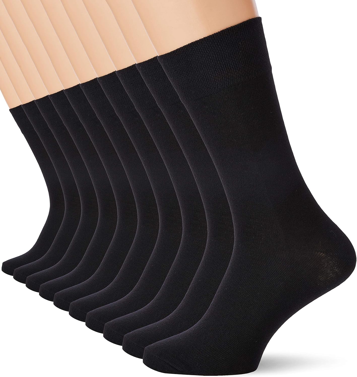 Amazon Brand Hikaro Men's Cotton KneeHigh Socks, Pack of 10