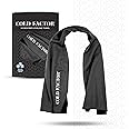 COLD FACTOR Instant Cooling Towel (Black) | UPF 50+ & Reflective Safety | Moisture Wicking | Chemical-Free Evaporative Cooling |2 Hours of Cooling Comfort