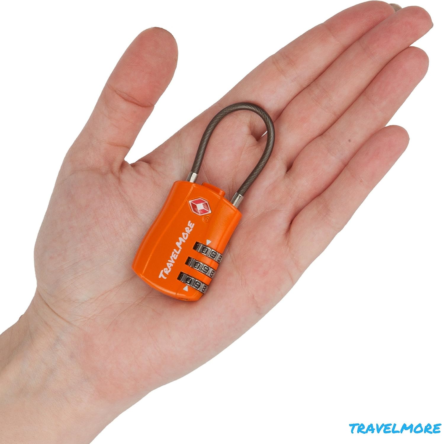  | TravelMore 10 Pack TSA Approved Travel Combination Cable Luggage Locks for Suitcases - Orange | Luggage Locks