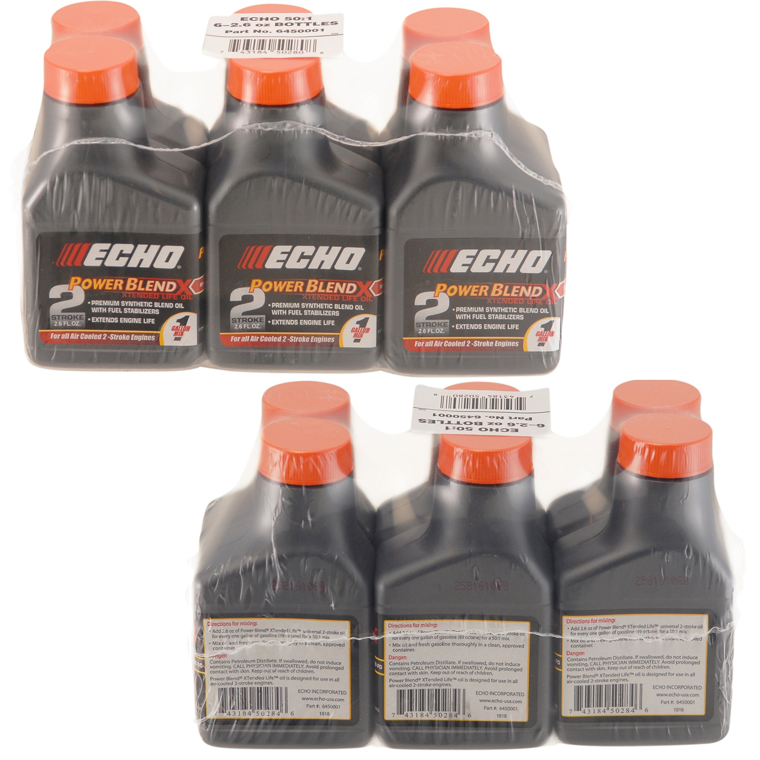 Echo 6450001 Power Blend 1 Gallon Oil Mix (501) 12 Pack 2997324031804